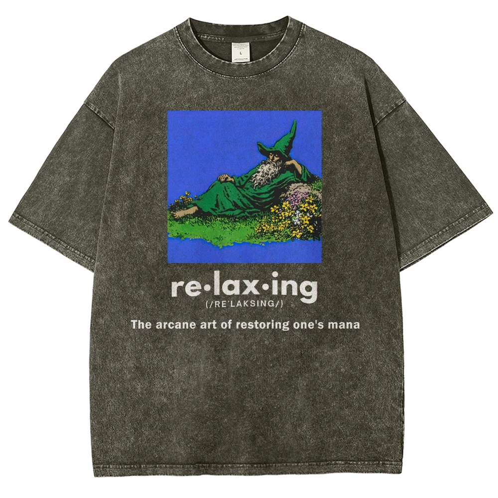 Relaxing Wizard Washed T-Shirt 