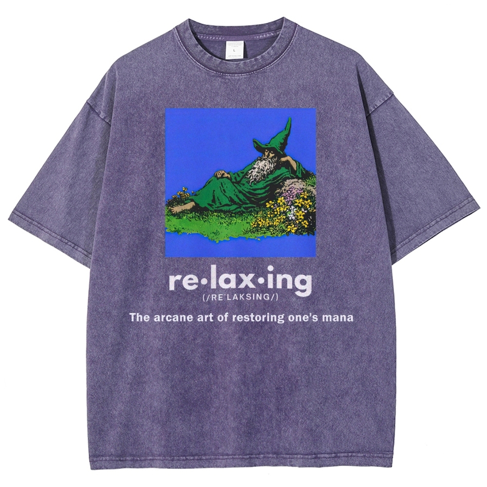 Relaxing Wizard Washed T-Shirt 