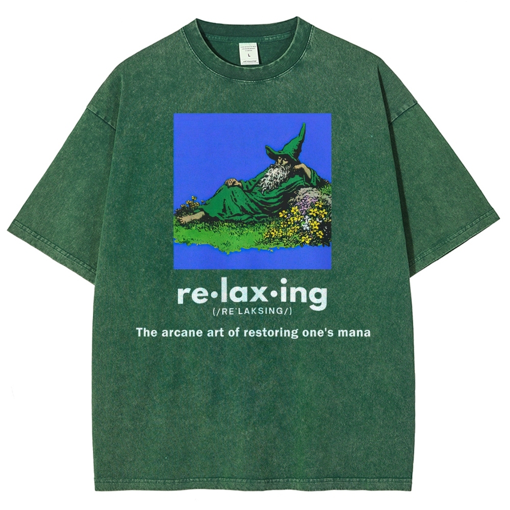 Relaxing Wizard Washed T-Shirt 