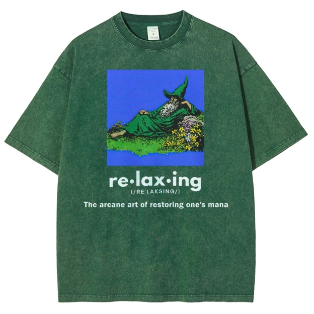 Relaxing Wizard Washed T-Shirt 