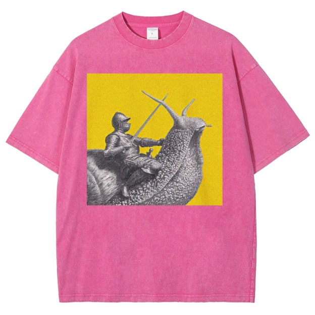 Vintage Snail Knight  Washed T-Shirt 