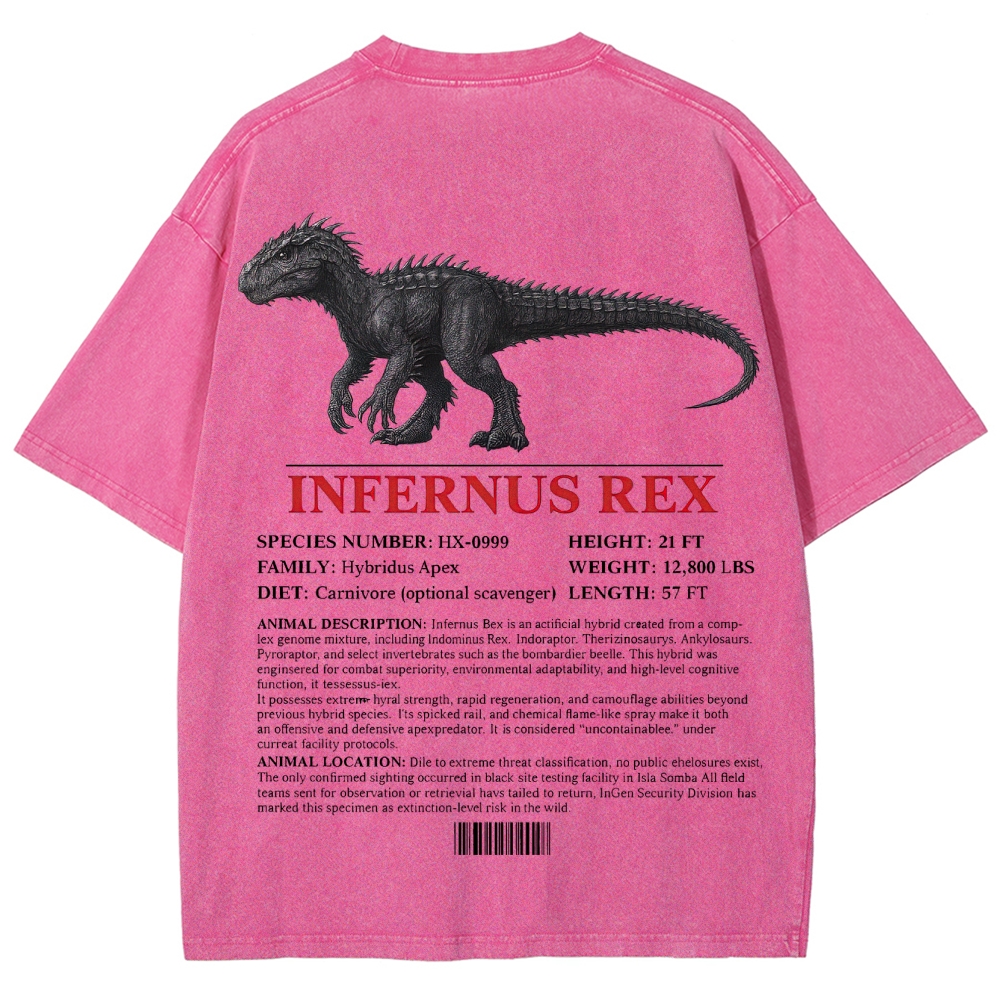 Infernus Rex Hybrid Apex Creature Field Log Graphic Washed T-Shirt