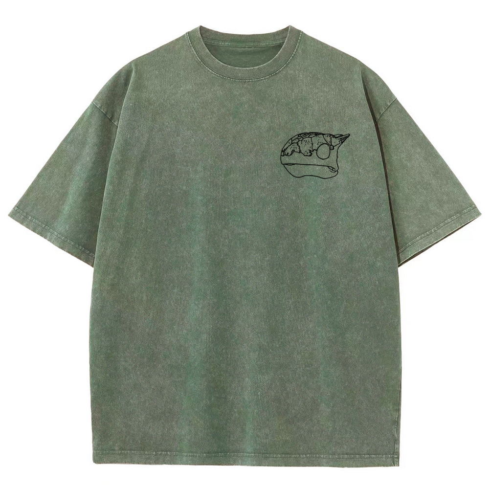 Ankylosaurus Armored Dinosaur Field Log Graphic Washed T-Shirt