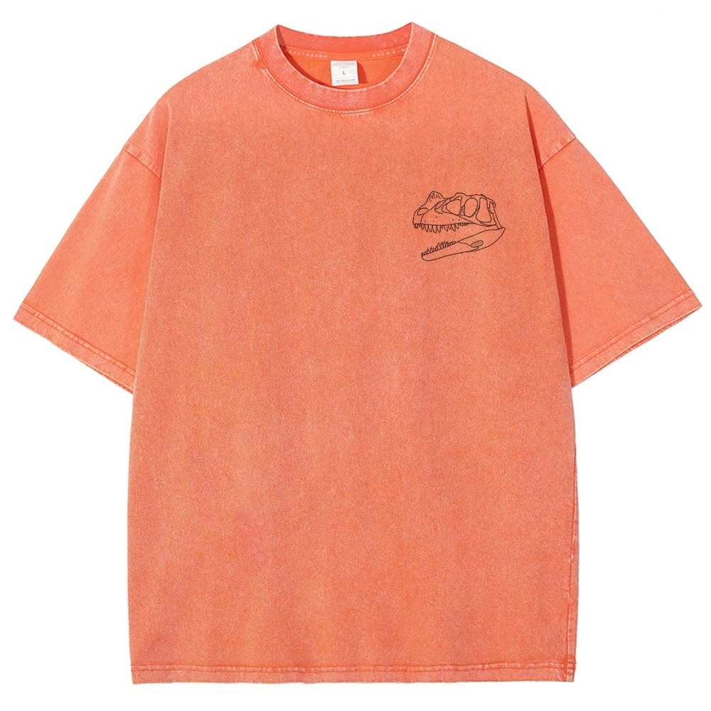 Ceratosaurs Field Log Predator Dinosaur Graphic Washed T-Shirt