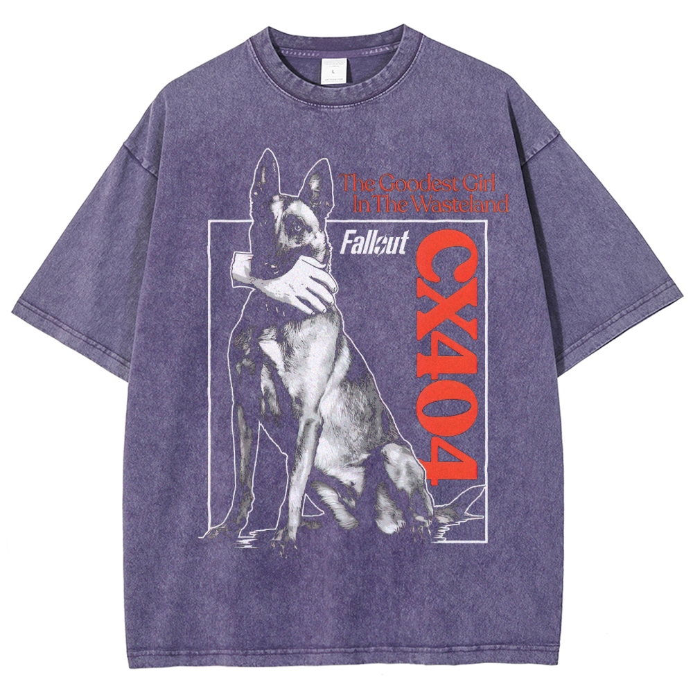 Wasteland's Goodest Girl Post-Apocalyptic Pet Graphic Washed T-Shirt