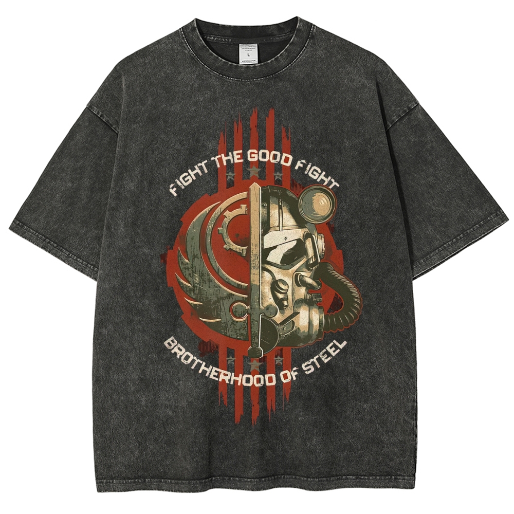 Brotherhood of Steel Wasteland Militia Graphic Washed T-Shirt
