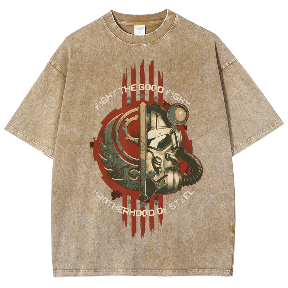 Brotherhood of Steel Wasteland Militia Graphic Washed T-Shirt