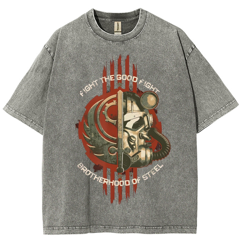 Brotherhood of Steel Wasteland Militia Graphic Washed T-Shirt