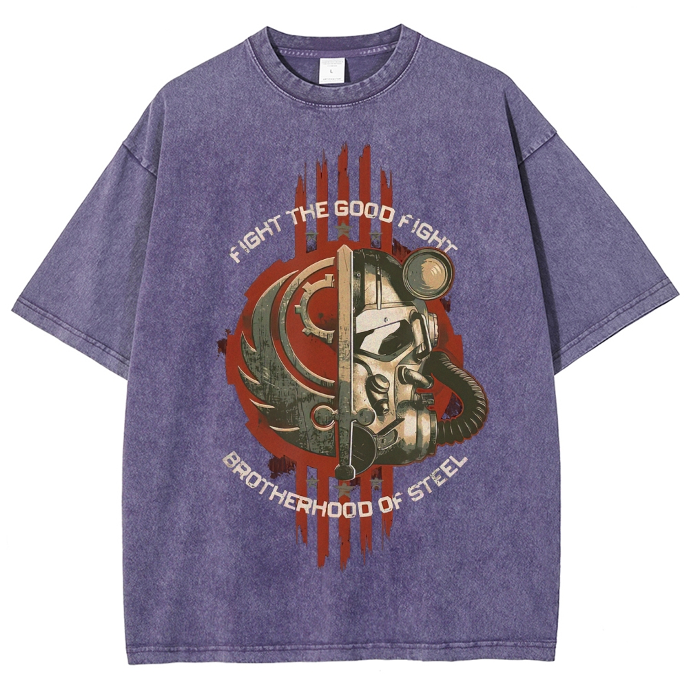 Brotherhood of Steel Wasteland Militia Graphic Washed T-Shirt