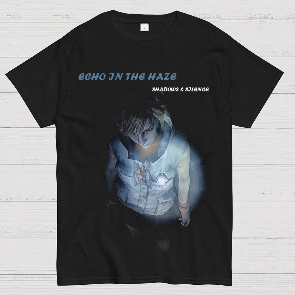 Echo in the Haze Atmospheric Horror Graphic Cotton T-shirt