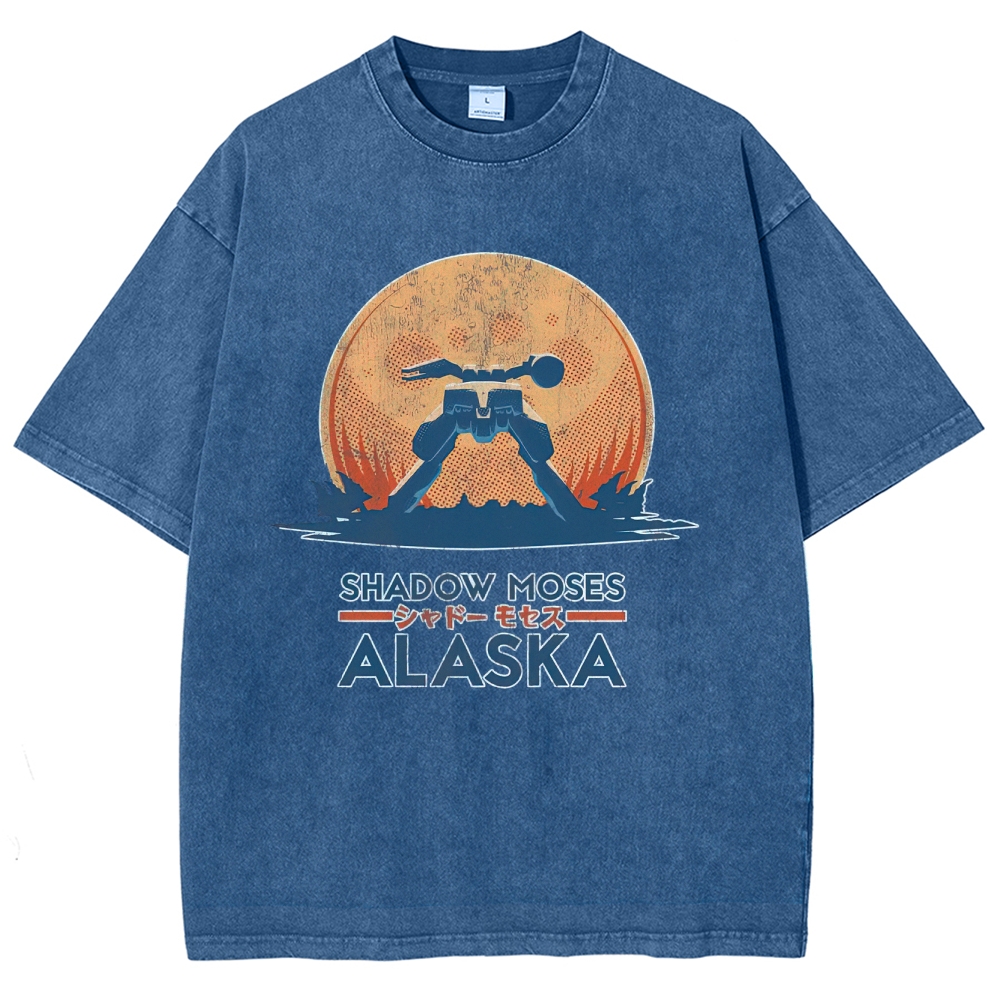 Shadow Moses Alaska Mech Retro Graphic Washed T-Shirt