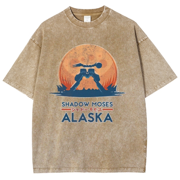 Shadow Moses Alaska Mech Retro Graphic Washed T-Shirt