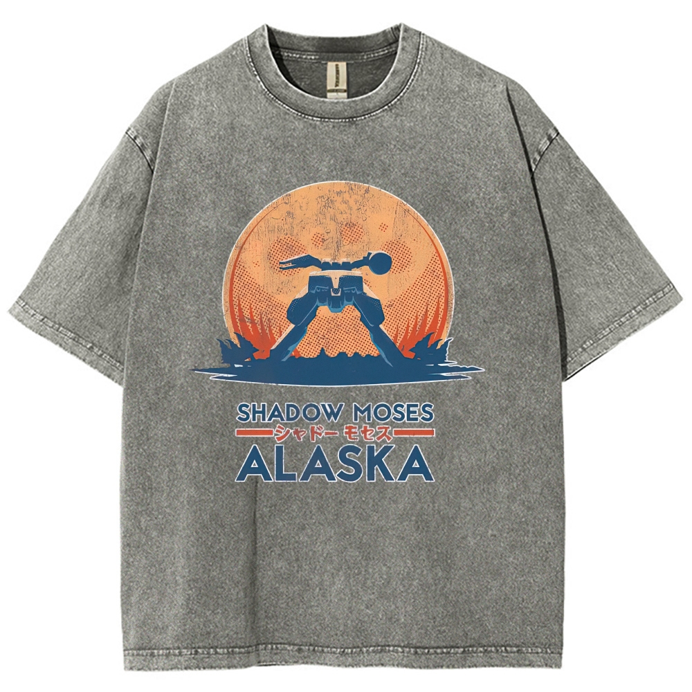 Shadow Moses Alaska Mech Retro Graphic Washed T-Shirt