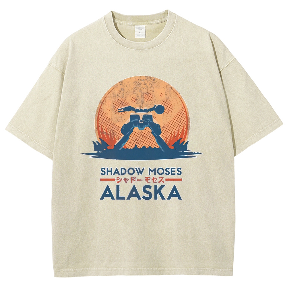 Shadow Moses Alaska Mech Retro Graphic Washed T-Shirt