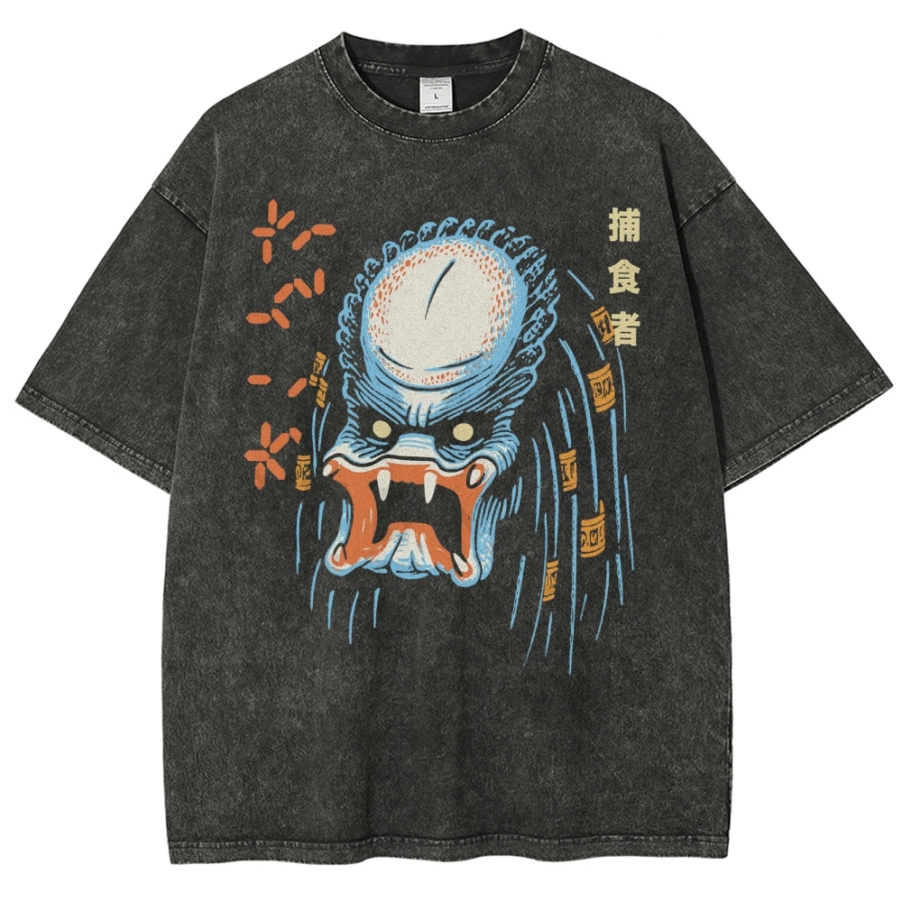Japanese Anime Style Washed T-Shirt 