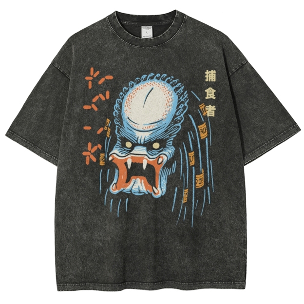 Japanese Anime Style Washed T-Shirt 