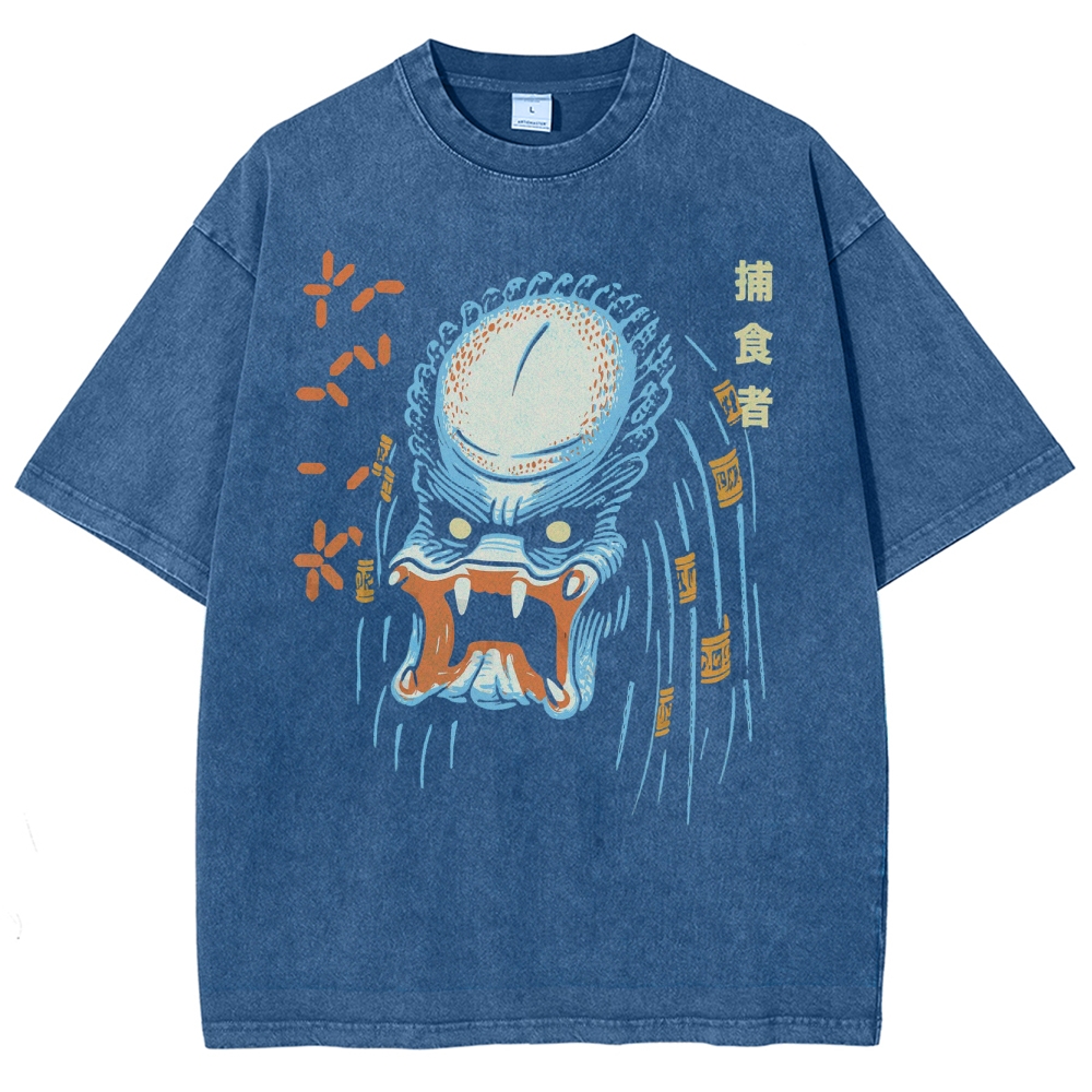 Japanese Anime Style Washed T-Shirt 