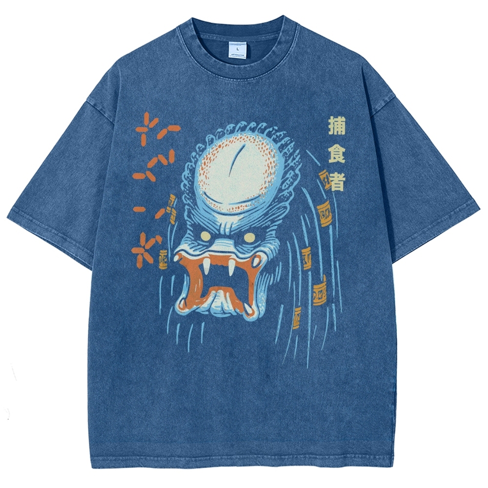 Japanese Anime Style Washed T-Shirt 