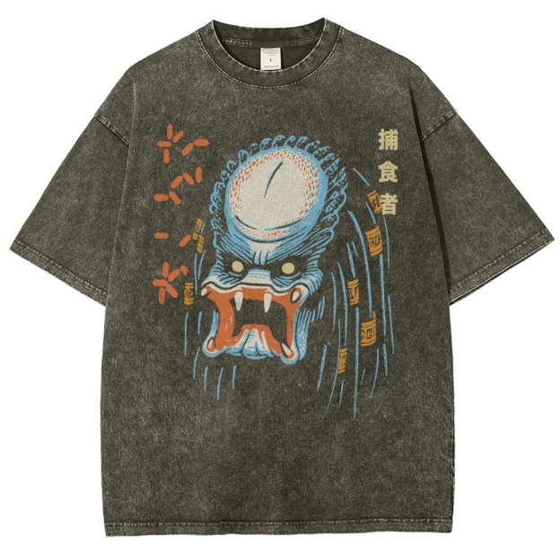 Japanese Anime Style Washed T-Shirt 
