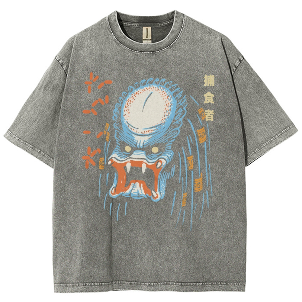 Japanese Anime Style Washed T-Shirt 