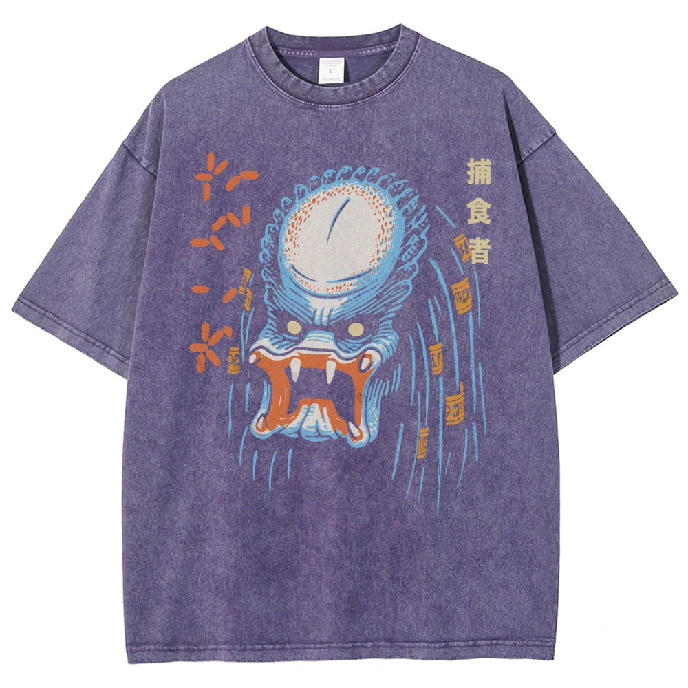 Japanese Anime Style Washed T-Shirt 