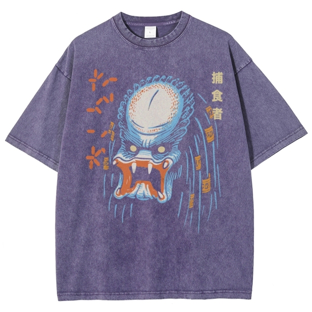 Japanese Anime Style Washed T-Shirt 