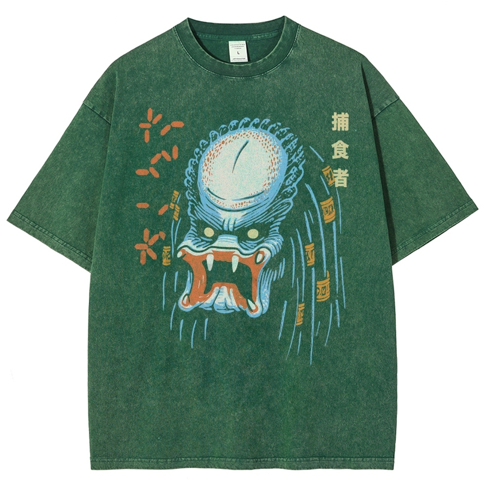 Japanese Anime Style Washed T-Shirt 