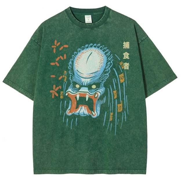Japanese Anime Style Washed T-Shirt 