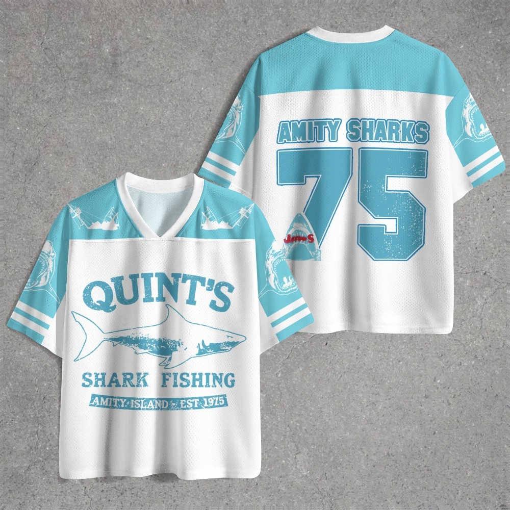 Retro Shark Fishing  Jersey Shirts 