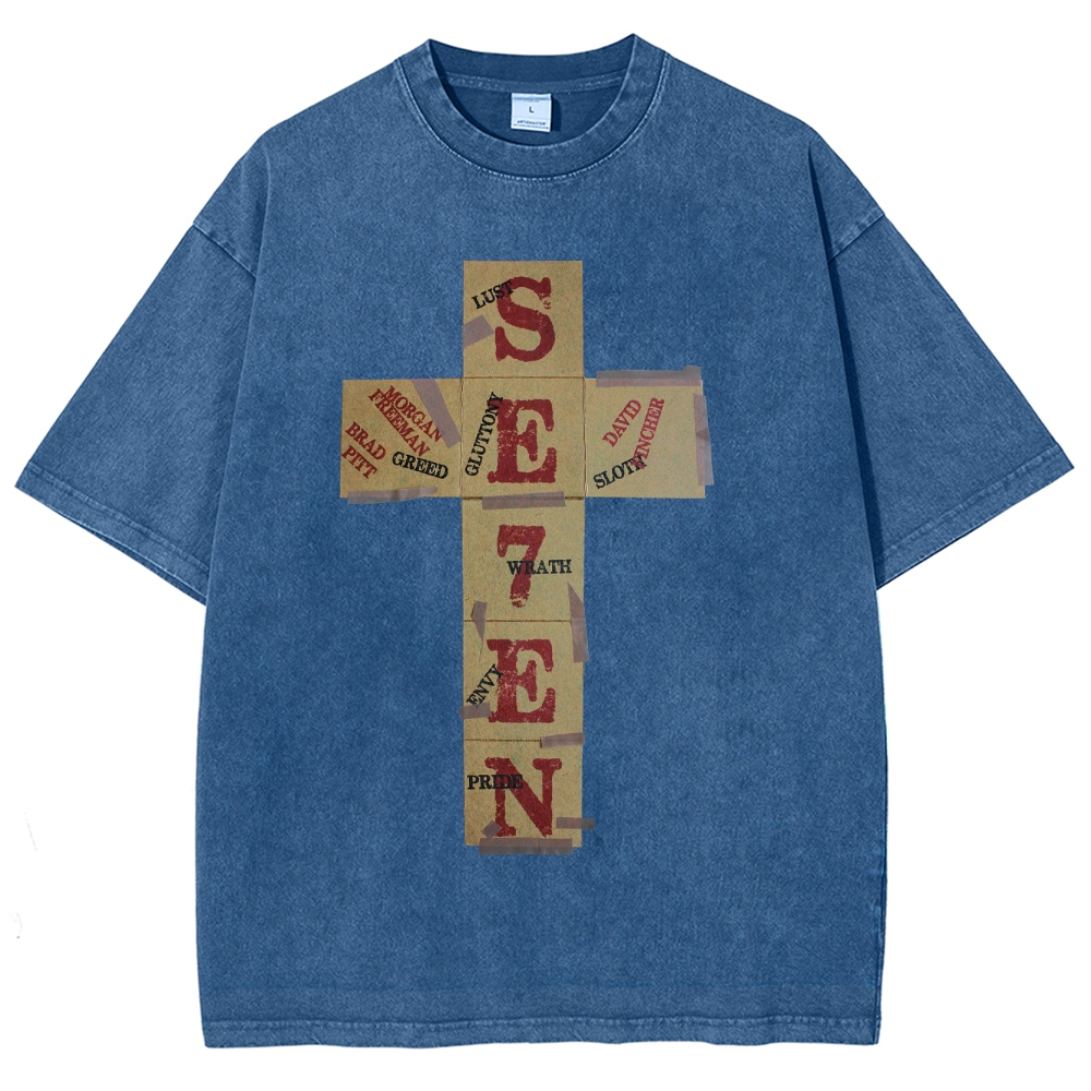 Dark Morality Patch Cross Washed T-Shirt 