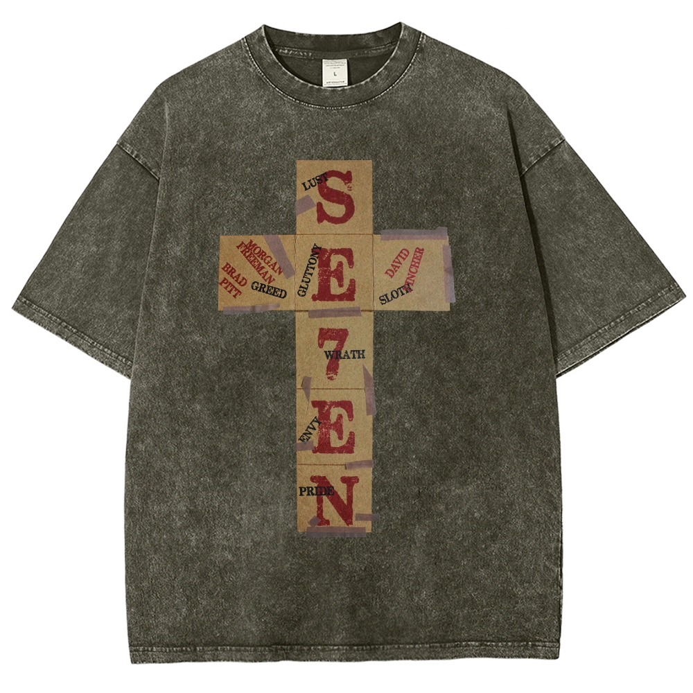 Dark Morality Patch Cross Washed T-Shirt 
