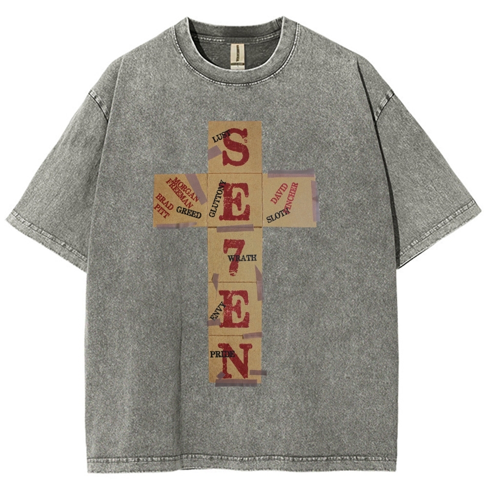 Dark Morality Patch Cross Washed T-Shirt 