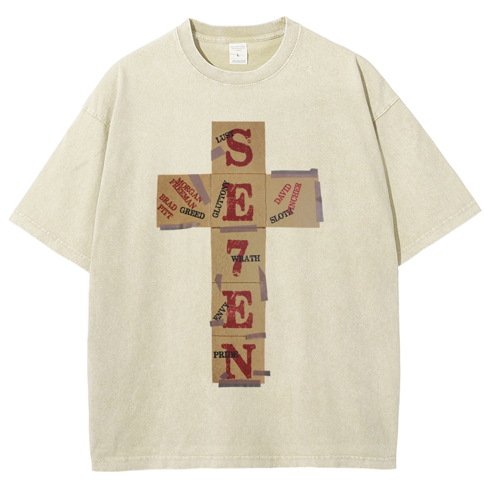 Dark Morality Patch Cross Washed T-Shirt 