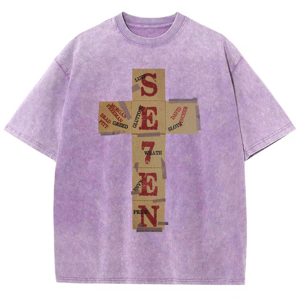 Dark Morality Patch Cross Washed T-Shirt 