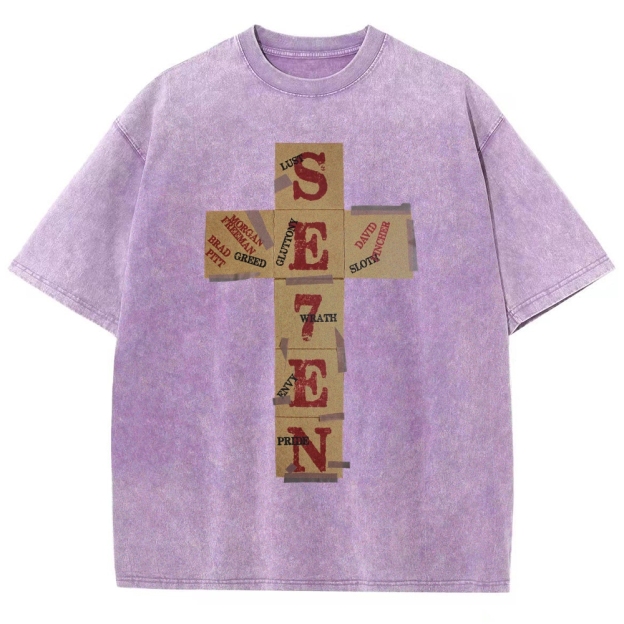 Dark Morality Patch Cross Washed T-Shirt 