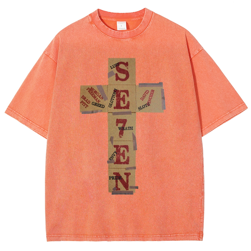 Dark Morality Patch Cross Washed T-Shirt 