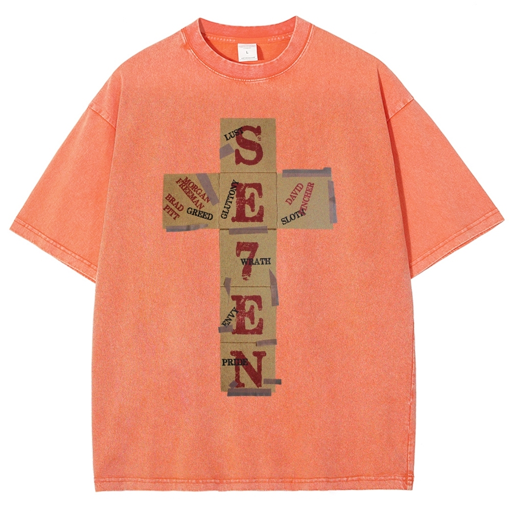 Dark Morality Patch Cross Washed T-Shirt 