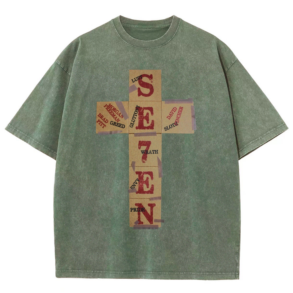 Dark Morality Patch Cross Washed T-Shirt 