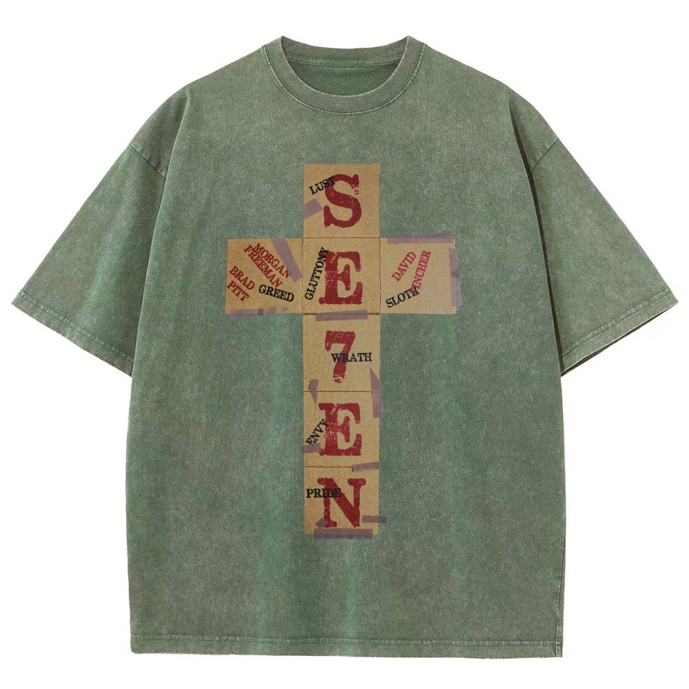 Dark Morality Patch Cross Washed T-Shirt 