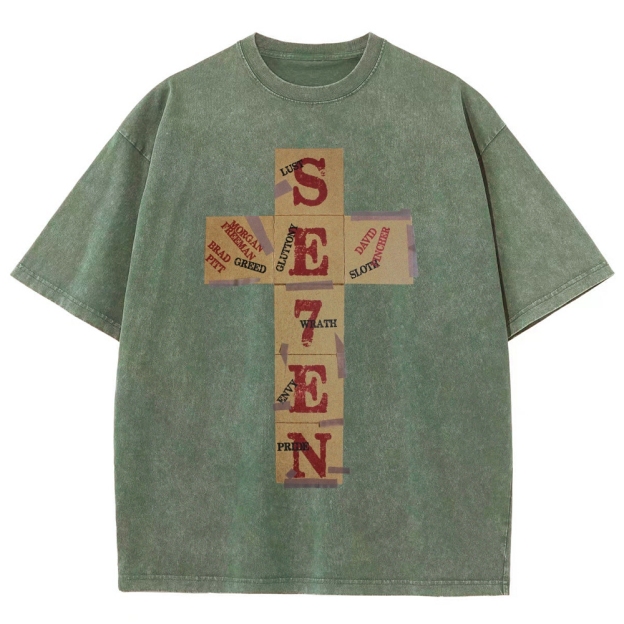 Dark Morality Patch Cross Washed T-Shirt 