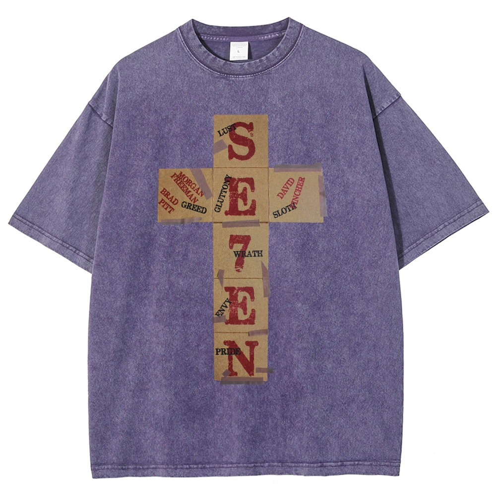 Dark Morality Patch Cross Washed T-Shirt 