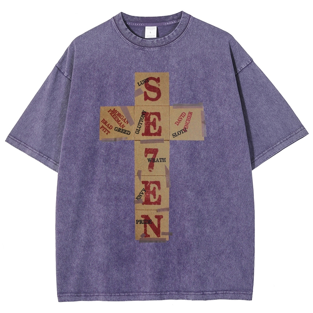 Dark Morality Patch Cross Washed T-Shirt 