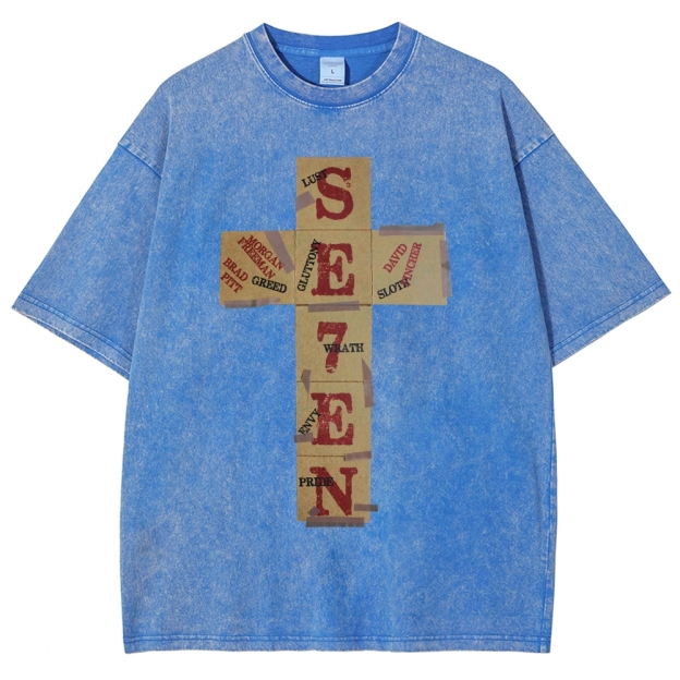 Dark Morality Patch Cross Washed T-Shirt 
