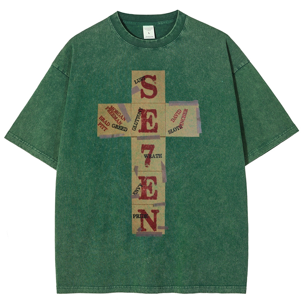 Dark Morality Patch Cross Washed T-Shirt 