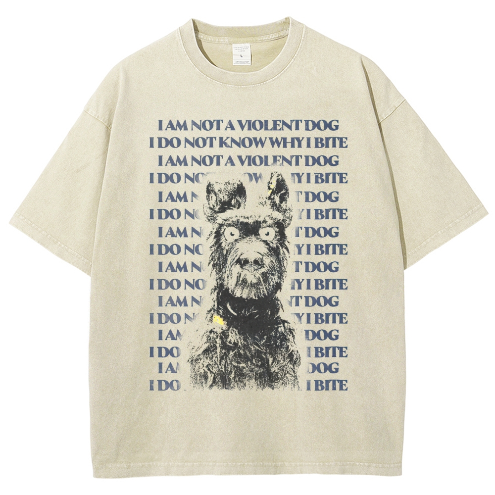 Anxious Dog Washed T-Shirt 