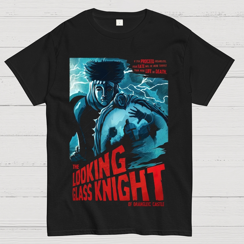 "The Looking Glass Knight" Dark Fantasy Warrior Graphic Cotton T-shirt 