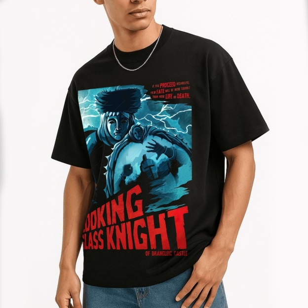 "The Looking Glass Knight" Dark Fantasy Warrior Graphic Cotton T-shirt 