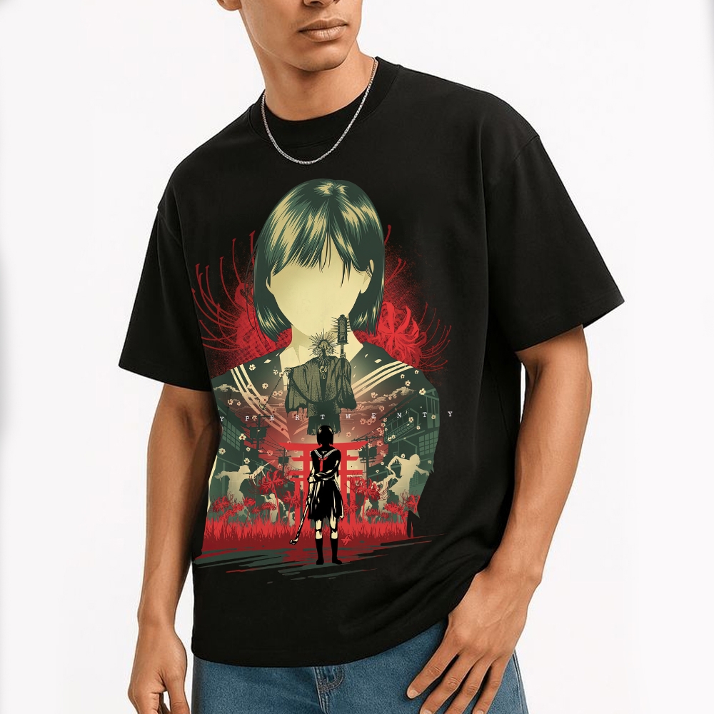 Layered Protagonist Graphic Cotton T-shirt