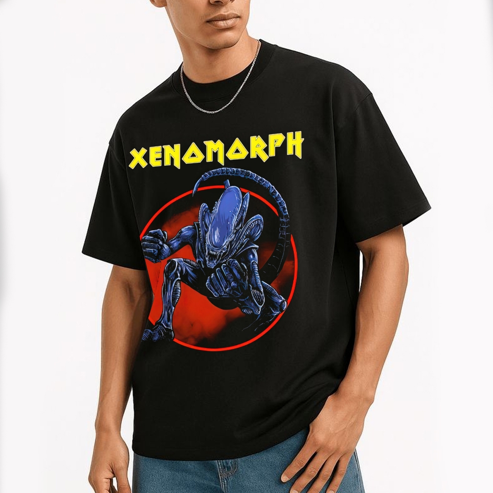 "Xenomorph" Sci-Fi Horror Creature Graphic Cotton T-shirt