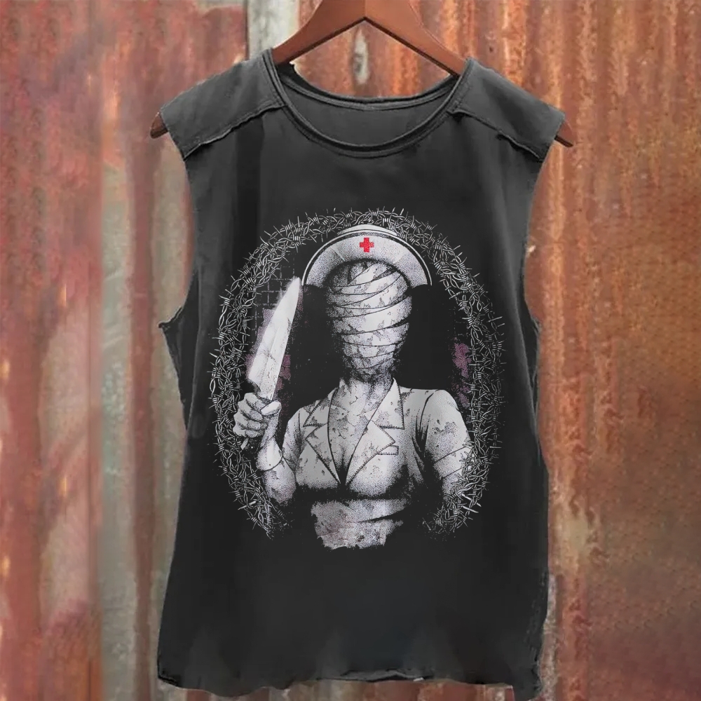Red Ward Nurse Washed Tank Top 